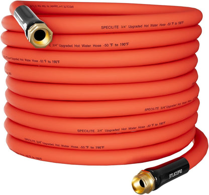 SPECILITE 3/4" Hot/Cold Garden Water Hose 50 ft, -50℉-190℉,Flexible & Lightweight With 3/4" Brass