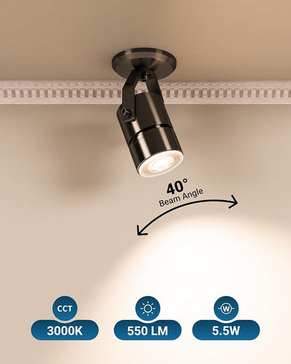 Sunco 24 Pack MR16 LED Bulb, GU10 Dimmable Track Light Bulbs, 5.5W=50W, 3000K Warm White, 550 LM