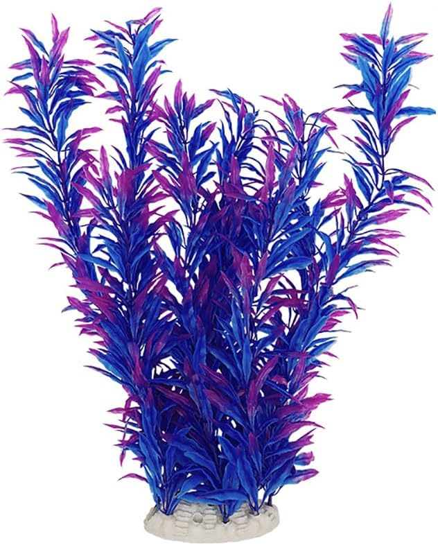 DSkoiph 2 pcs Aquarium Decor Plastic Plants Extra Large 21 Inches Artificial Fish Tank Plants Tall