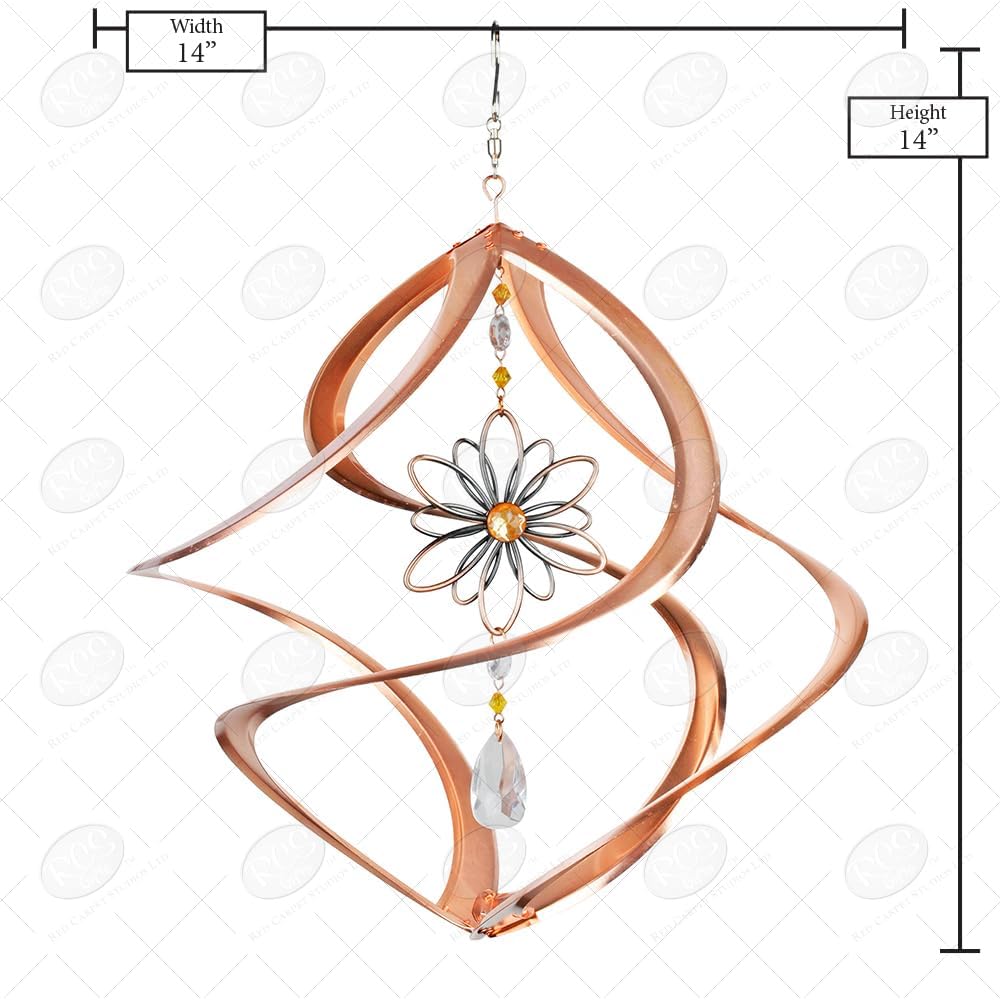 Red Carpet Studios The Original Helix Cosmix Wind Spinner Hand-Crafted Copper Plated Spiral