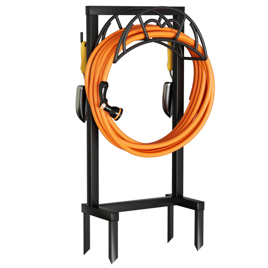 VyGrow Garden Hose Holder, Freestanding Heavy Duty Water Hose Holder for Outside, Upgraded Metal