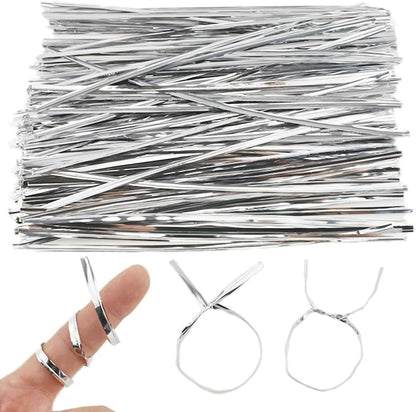 HAHIYO 300Pcs 8inches Silver Metal Twist Ties Bread Candy Coffee Bag Ties Plant Garden Twist Ties