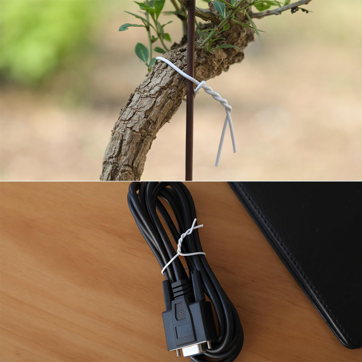 Tangyinrd 200 Pcs 6 inch Garden Twist Tie, Round Plastic Twist Ties for Plants, Vines and Wrapping