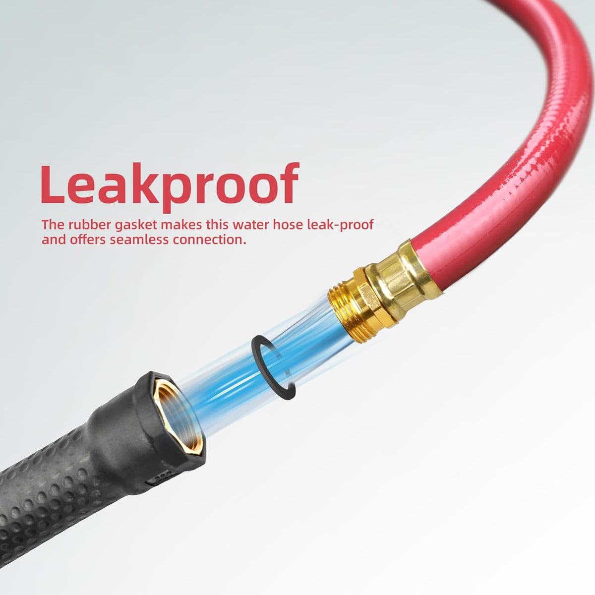 Solution4Patio Homes Lead-in Red Garden Hose 5/8 in. x 25 ft. -Kink Free, No Leaking, Male/Female