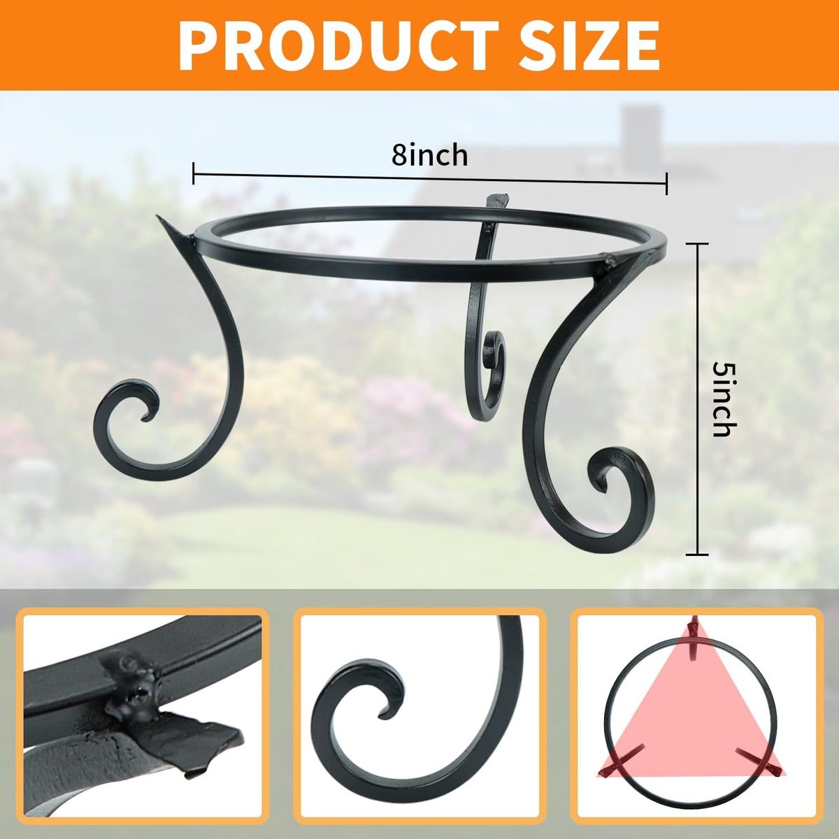 Kesywale Metal Gazing Ball Stand for 10 or 12 Inch Outdoor Garden Gazing Globes and for Plant or