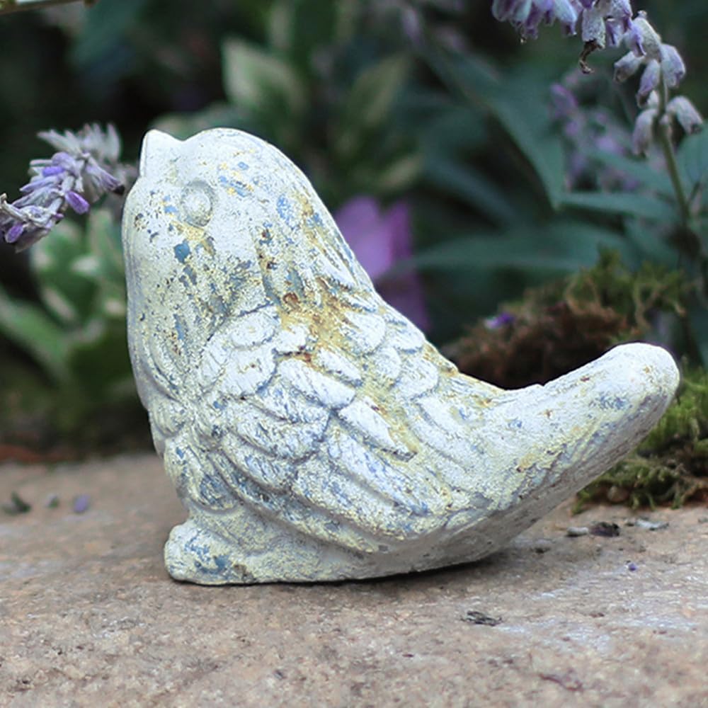 BIG FORTUNE Outdoor Bird Statues Bird Decor Figurines for Home Cement Bird Sculpture for Patio Yard