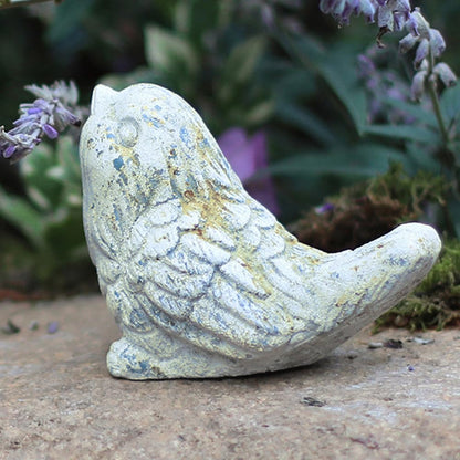 BIG FORTUNE Outdoor Bird Statues Bird Decor Figurines for Home Cement Bird Sculpture for Patio Yard