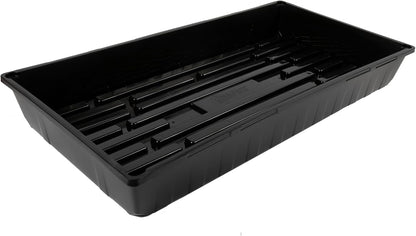 SUNPACK 10" x 20" Mega Plastic Seed Starting Tray, Black, 2.5" (Pack of 10) - No Drainage Holes