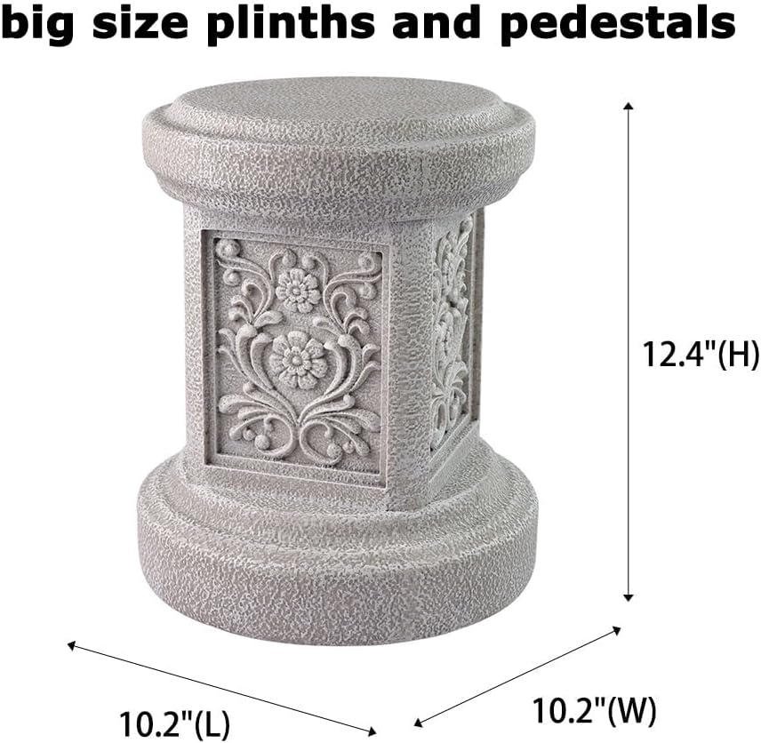 Classic Statuary Stand Outdoor Pedestal Sculpture Decor Plinth Base Riser, Garden or Home Resin