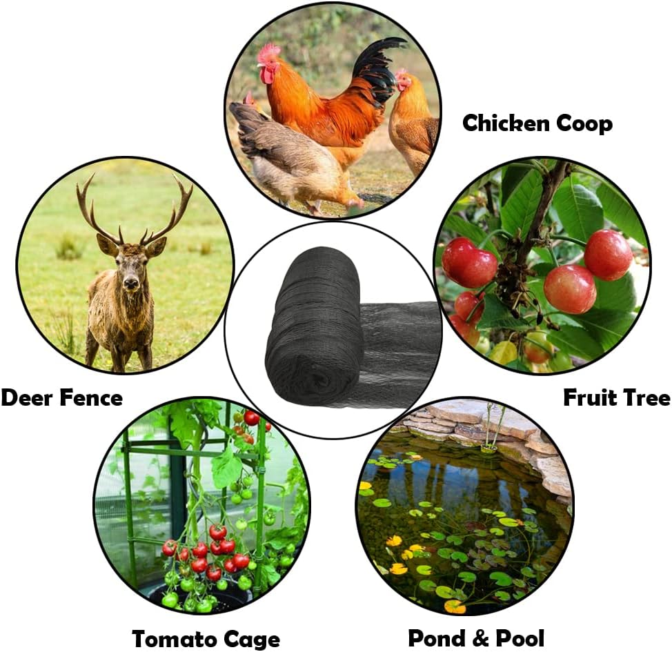Meanchen Bird Netting 20x20 Ft, 1/2In Mesh Heavy Duty Garden Netting Pest Barrier for Plants