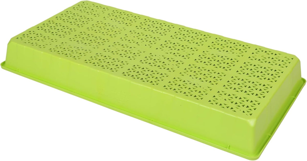 SUNPACK 10" x 20" Heavy Duty Mesh Plastic Seed Starting Tray, Lime Green, 2.3" (Pack of 10)