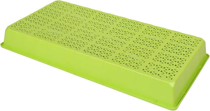 SUNPACK 10" x 20" Heavy Duty Mesh Plastic Seed Starting Tray, Lime Green, 2.3" (Pack of 10)