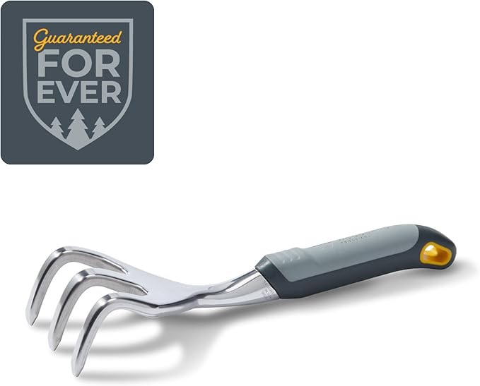Woodland Tools Heavy Duty Hand Cultivator, 3-Prong Garden Claw Tiller Tool with Anodized Aluminum