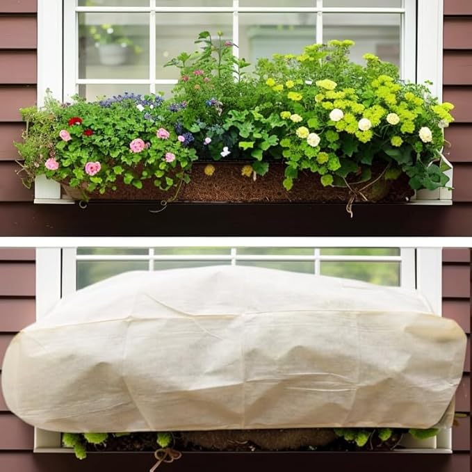 Plant Frost Cover, Rectangular Planter Plant Winter Frost Blanket, Plant Frost Tree Cover Bag with