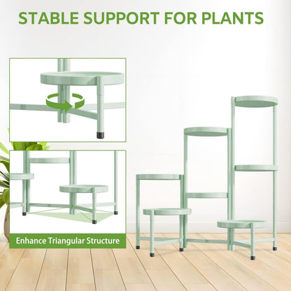 iDavosic.ly 7 Tier Large Plant Stand Indoor, 10 Inch Wide Tall Corner Metal Plant Stands Outdoor