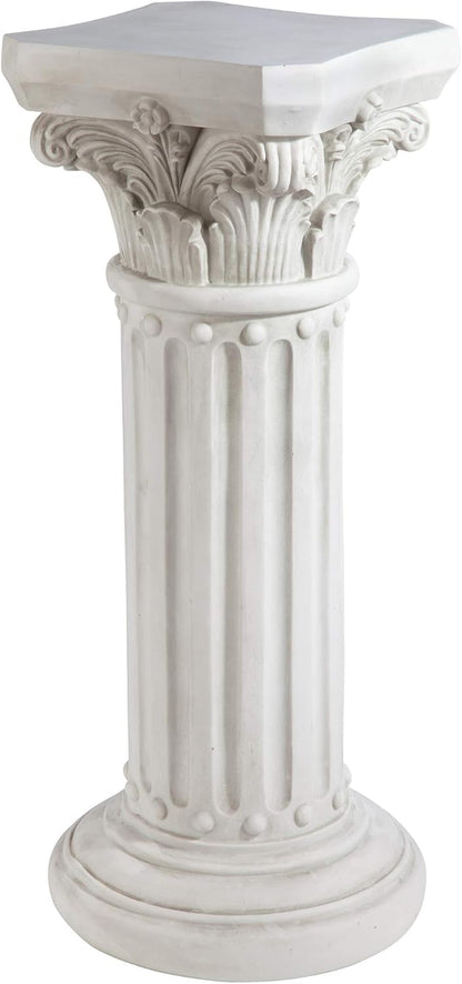 Design Toscano Athena Corinthian Furniture Pedestal Column Plant Stand, 16 Inches Wide, 16 Inches