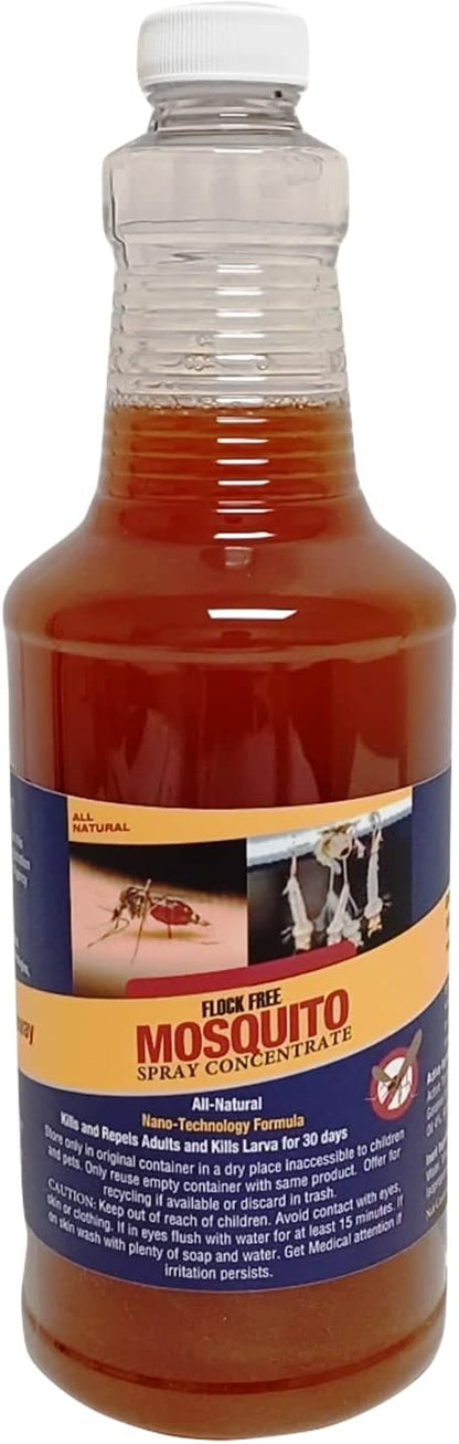 Natural Mosquito Control Spray Concentrate, Repels Mosquitoes, Ticks, Fleas, Flies, Gnats, and