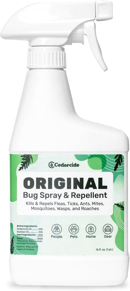 Cedarcide Original: Eco-Friendly Bug Spray - Repel & Kill Fleas, Ticks, Mosquitoes, Mites, Ants &