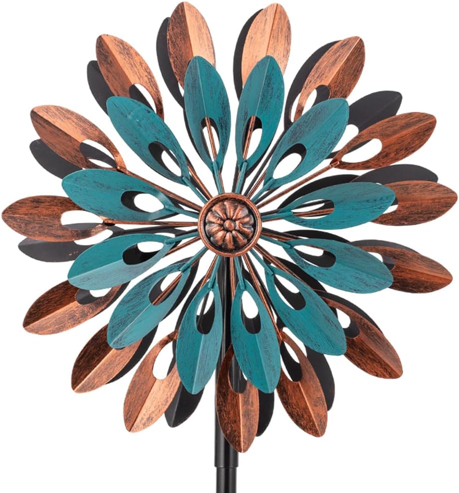 VEWOGARDEN 360° Outdoor Metal Wind Spinners Kinetic Wind Sculptures & Spinners for Yard Garden Lawn