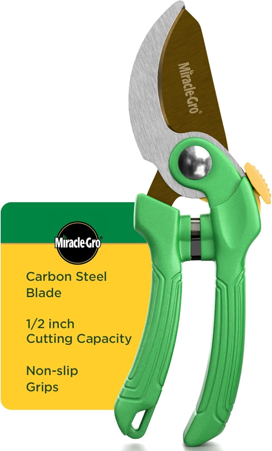 Miracle-Gro 8 in. Bypass Pruning Shears – 1/2 in. Cutting Capacity; Gardening Hand Pruner with