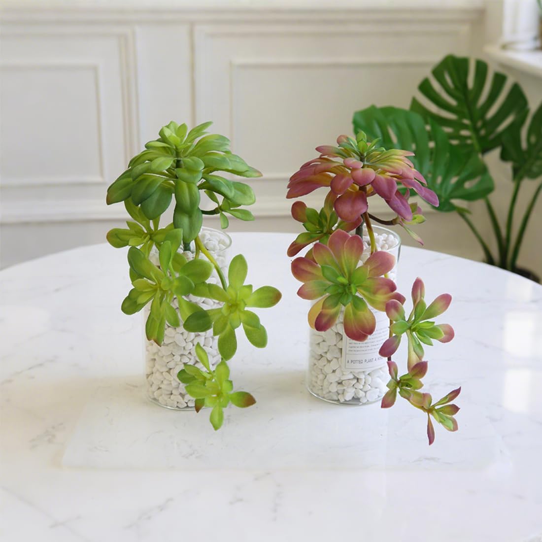 2pcs Artificial Succulent Plants, Realistic Large Fake Succulents, Artificial Hanging Ornaments for