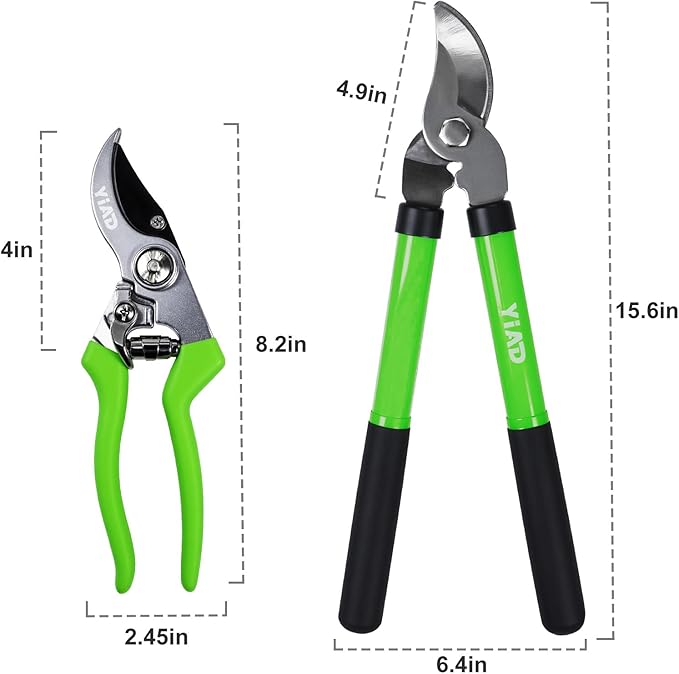 YIAD Loppers for Tree Trimming, Garden Shears Set-Heavy Duty Branch Cutter Pruning Shears Set