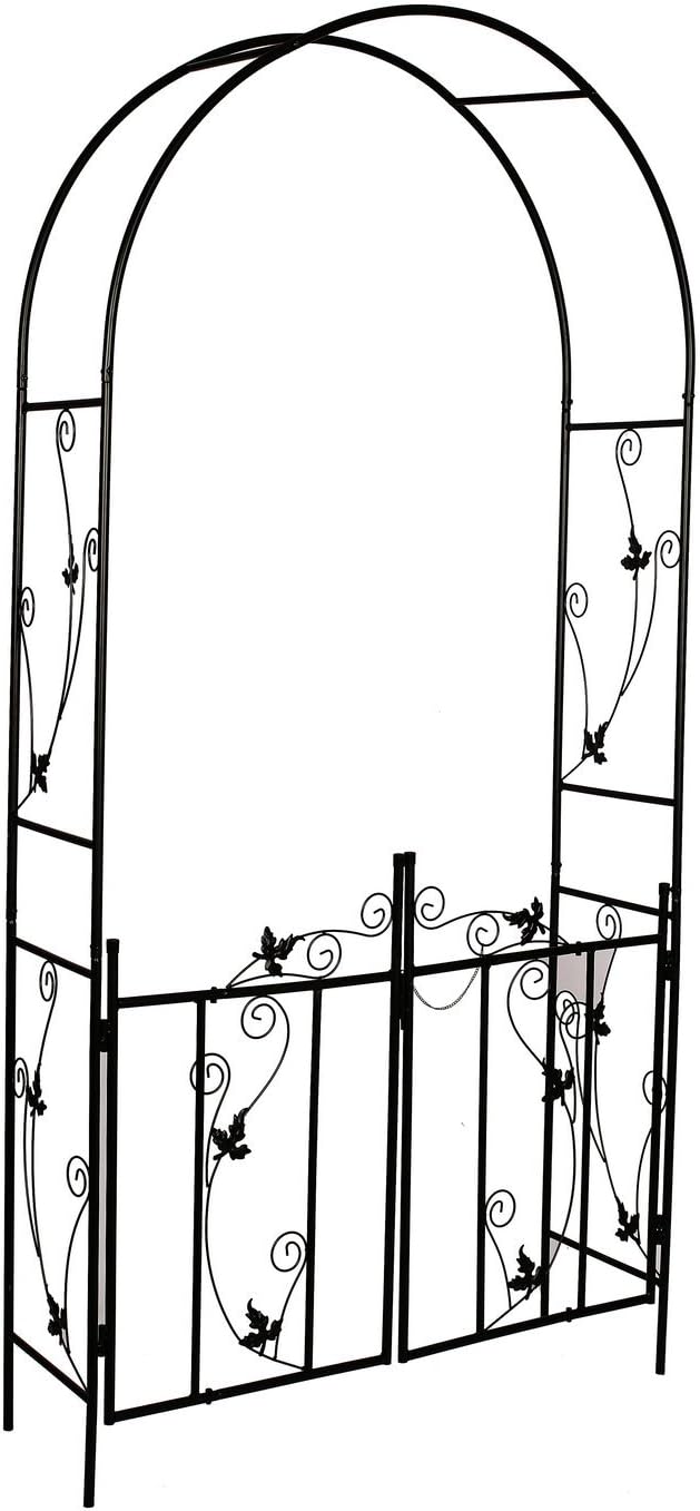 Steel Garden Arch, 7'6" High x 3'9" Wide, Garden Arbor for Various Climbing Plant, Outdoor Garden