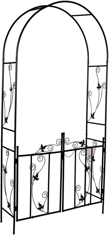 Steel Garden Arch, 7'6" High x 3'9" Wide, Garden Arbor for Various Climbing Plant, Outdoor Garden