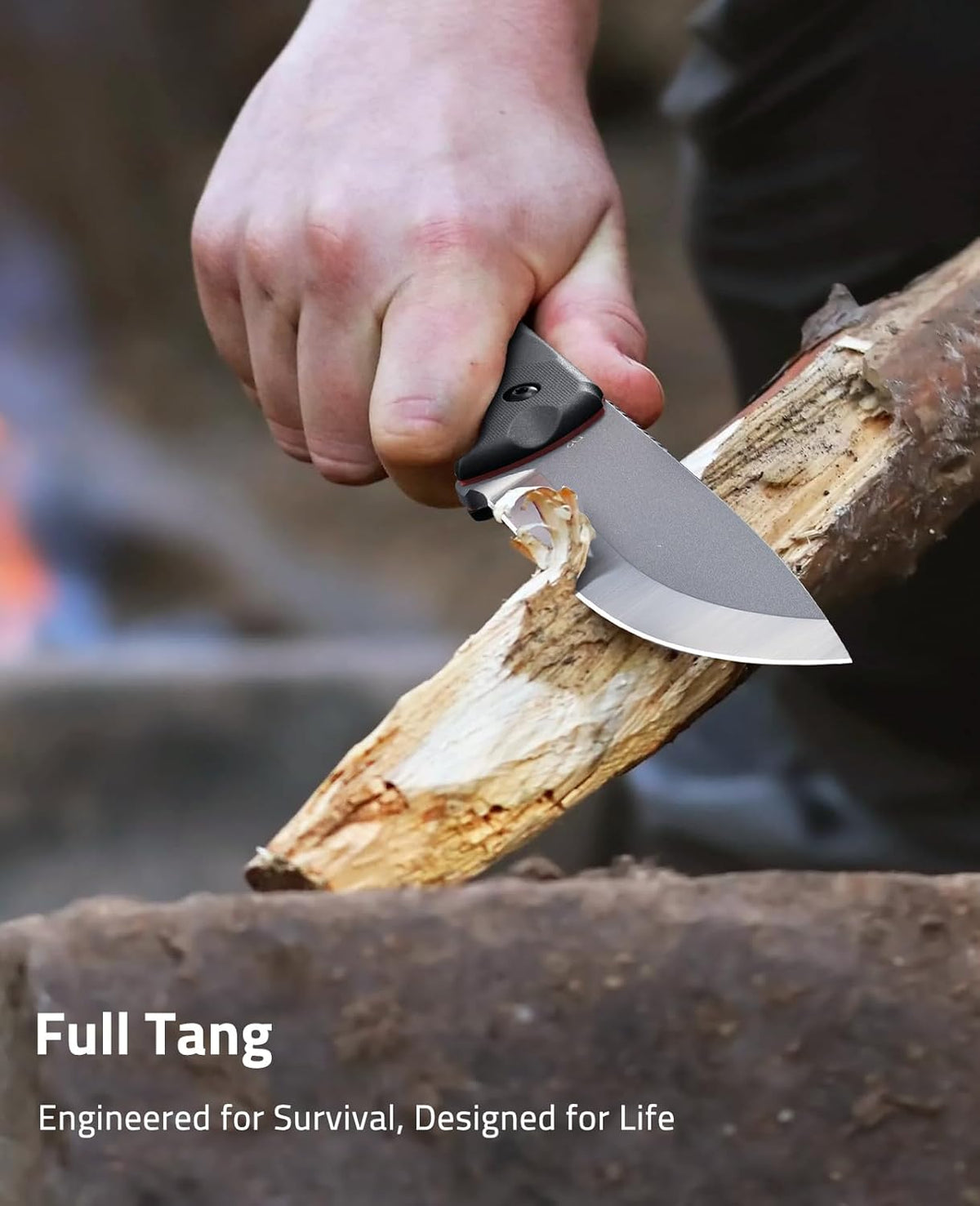 CVLIFE Full Tang Fixed Blade Knife with Sheath,Sharp Blade Made of D2 Steel with Nylon Fiberglass