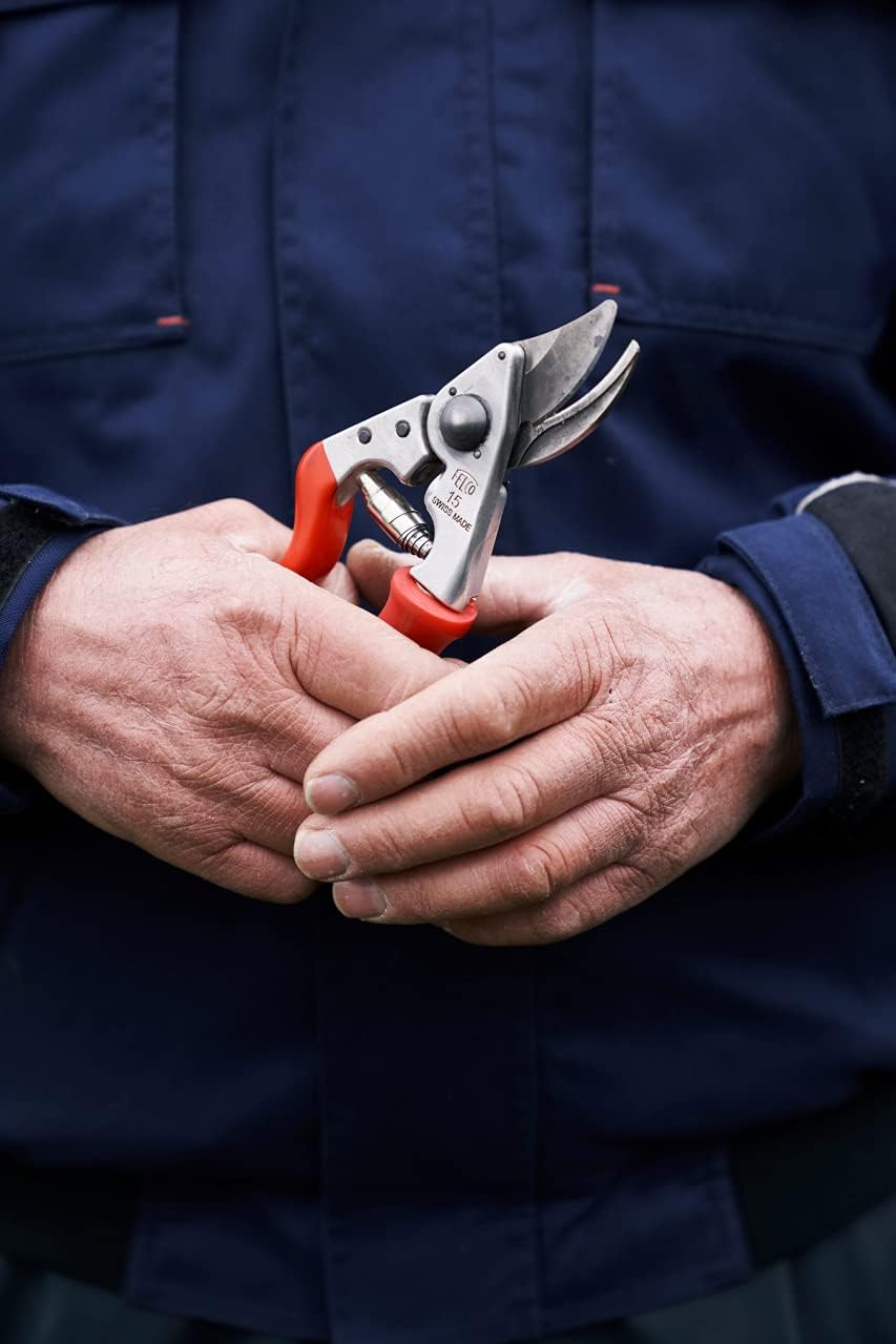 Felco F 15 Pruning Shears – 4.7" Garden Clippers with Rubber Grip & Anvil Blade | Hand Pruners for