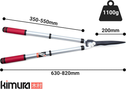 Kimura® Pro Telescopic Garden Shears - Premium Hedge Shears, Patented Gearing Technology