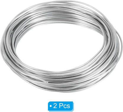 PATIKIL 1.5mm Bonsai Training Wire, 2 Rolls Floral Wire Stems Anodized Aluminum Tree Wire 65.6 Feet