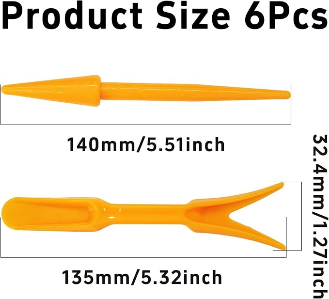 6PCS Mini Garden Hand Succulent Transplanting Tools Set, Plastic Seedling Dibber and Digging Tools