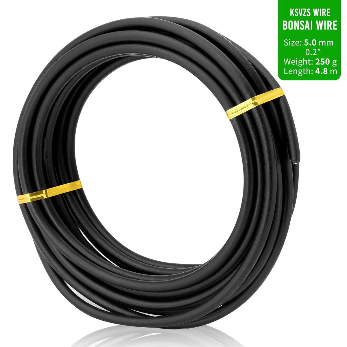 Black-5.0-Anodized Aluminum Bonsai Training Wire 250g Large Roll,Many Size to Choose,KSVZS Bendable