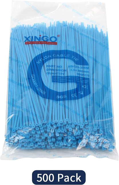 XINGO Nylon Cable Zip Ties Self Locking Plastic Wire Ties with 40 Lbs Tensile Strength for Indoor