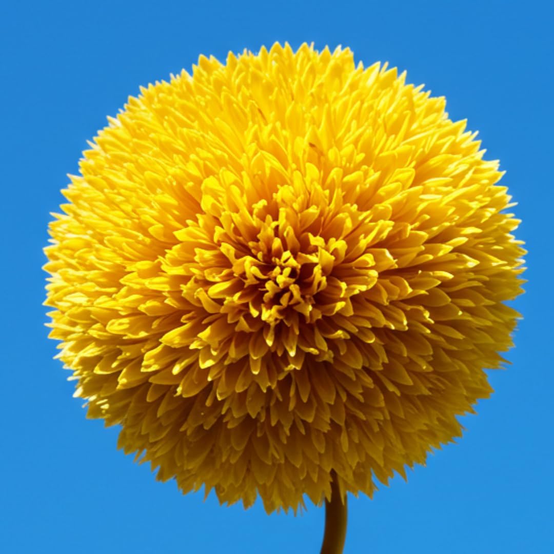100 Teddy Bear Sunflower Seeds for Planting – Ultra-Fluffy Golden Blooms with Round Heads – Perfect