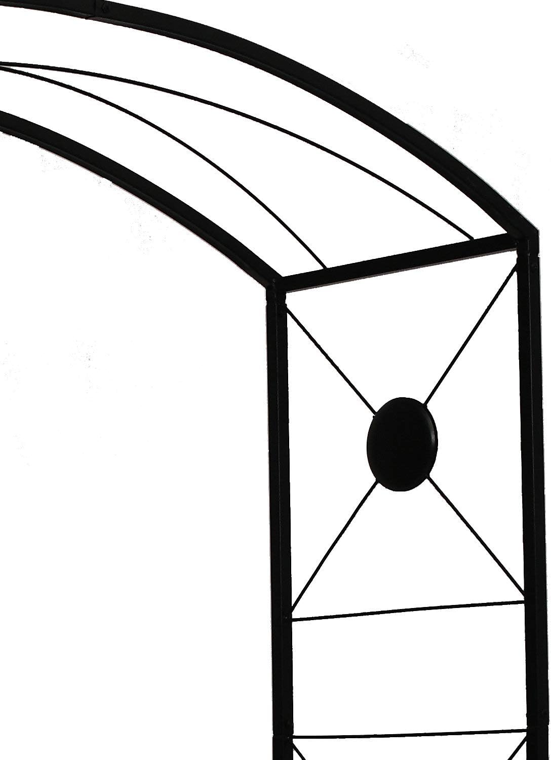 Steel Garden Arch, 7'6" High x 4'7" Wide, Garden Arbor for Various Climbing Plant, Outdoor Garden