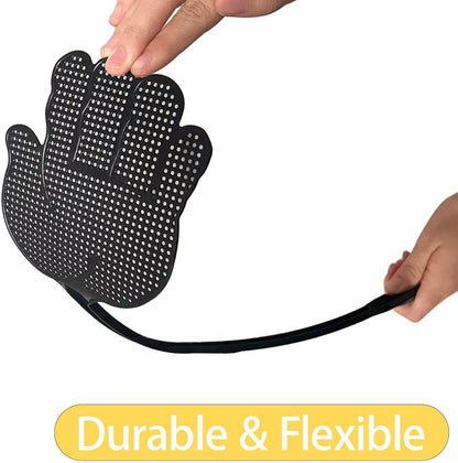 Fly Swatter Heavy Duty for Indoors – Hand-Shaped Flyswatter with Non-Slip Grip, Flexible 3-Pack Bug