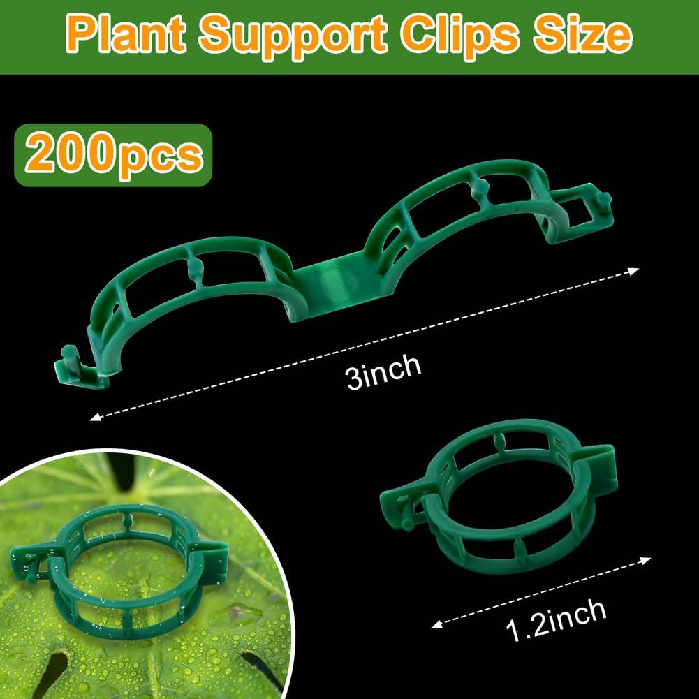200 Pcs Plant Support Tomato Clips, Garden Clips, Crop Clips for Vine Vegetables, Fixing Tomato