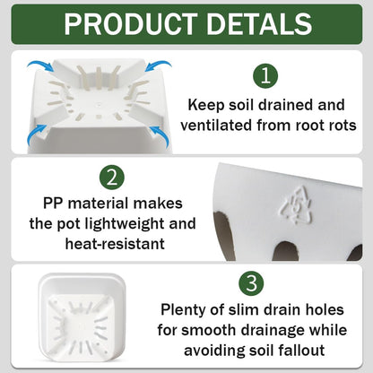 BTPLASTIK 80 Pcs Nursery Pots 4 Inch, Plastic Seed Starting Pot with Drainage Holes, Small Sturdy