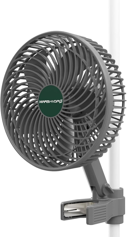 Mars Hydro M6 Grow Tent Fan, 10 Speeds Powerful Oscillating Clip Fan with Low Noise for Hydroponic