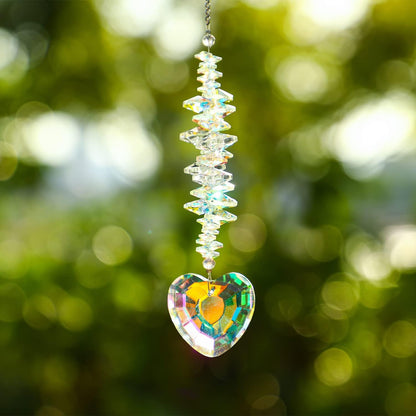 Heart Shaped Suncatcher Crystal Colorful Beads Prisms Pendant Sun Catcher Crystals for Windows