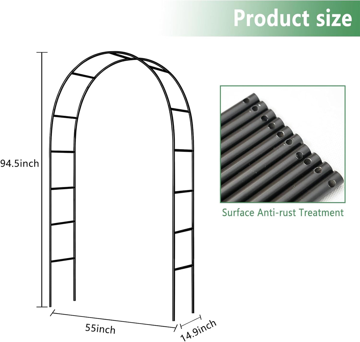 7.9 Ft H x 4.6 Ft W Metal Pergola Arbor,Assemble Freely 2 Sizes,for Various Climbing Plant Wedding