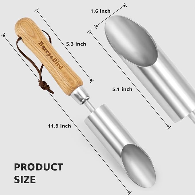 Berry&Bird Bulb Planter Tool, 12" Garden Bulb Transplanter Tool, Stainless Steel Manual Hole Digger