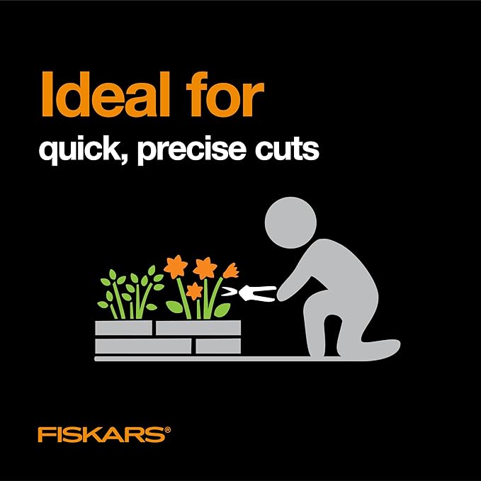 Fiskars Pruning Snips - 6" Garden Shears with Comfort Grip and Spring Action - Sharp and Precise
