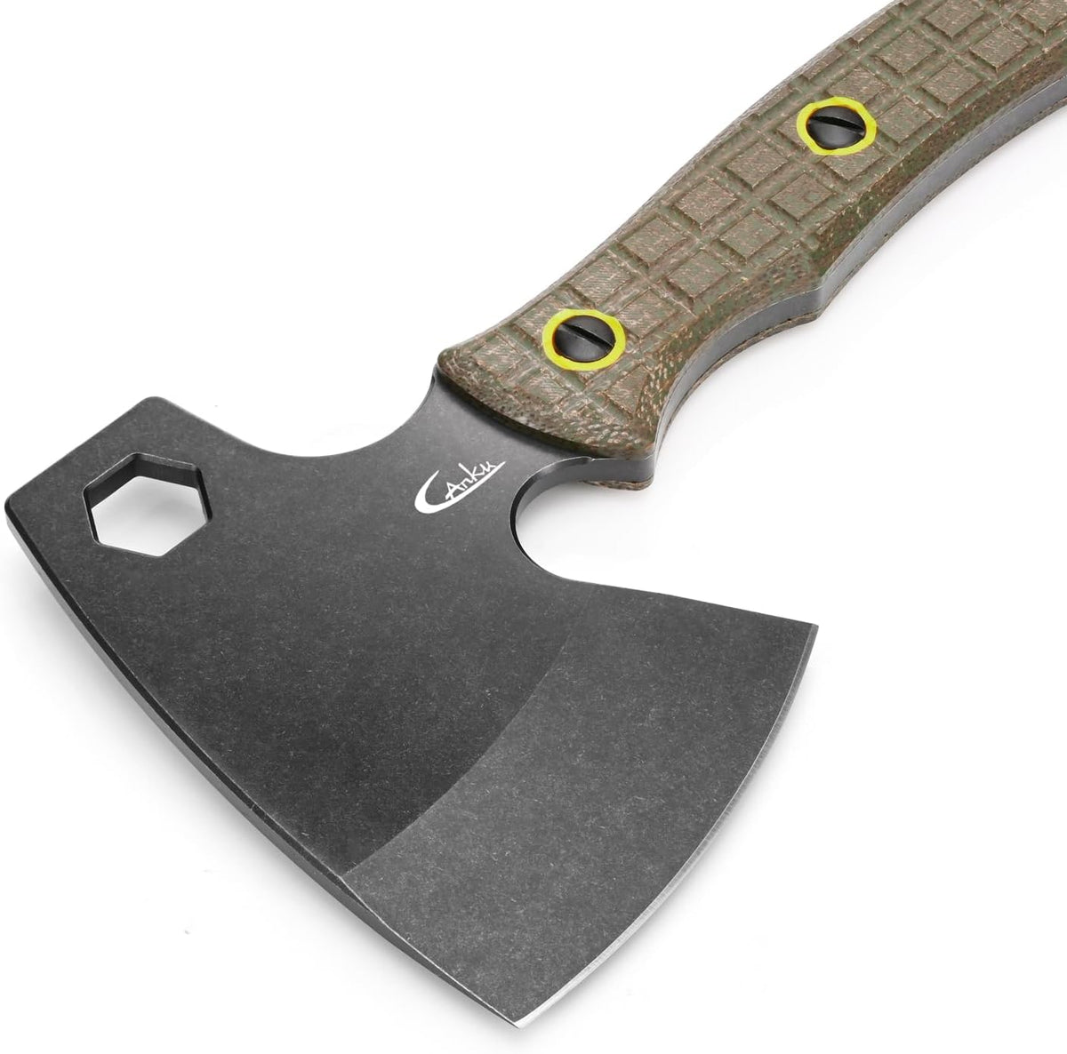 C1393 Camping Hatchet Survival Axe,DC53 Steel Blade with Micarta Handle Multitool Axe Hex Wrenches