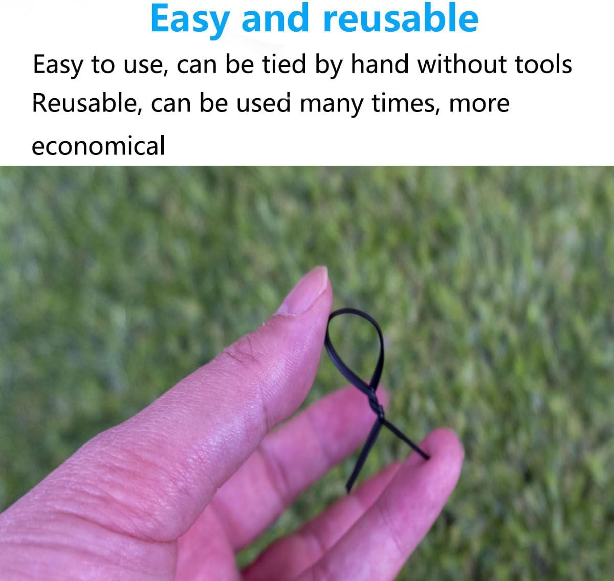 Plastic Black 4" Twist Ties, Reusable Cable Ties,Long Garbage Bag Twist Ties, Trash Bag Coated