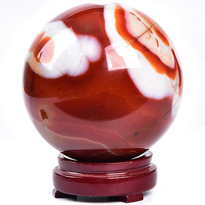 JIC Gem Large Red Agate Crystal Ball 4 inch(100mm) Round Healing Crystals Decorative Sphere with