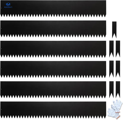 Metal Landscape Edging 6 Pack 40" L x 10" H,Galvanized Bendable Metal Garden Edging,Hammer- in