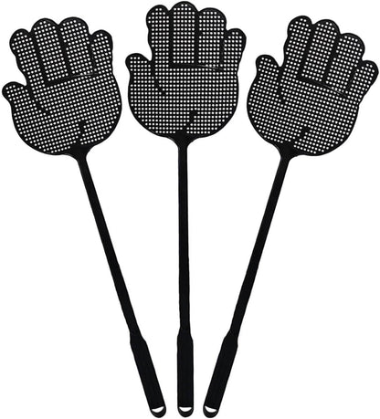 Fly Swatter Heavy Duty for Indoors – Hand-Shaped Flyswatter with Non-Slip Grip, Flexible 3-Pack Bug